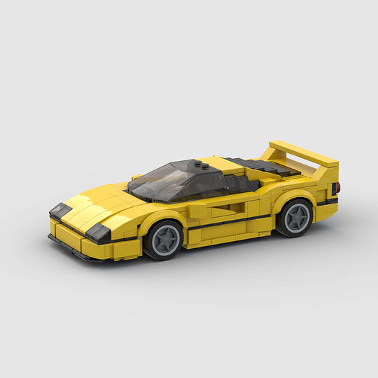 RevVBlox Ferrari F40 model car with detailed red exterior and realistic features, designed for display and collection.