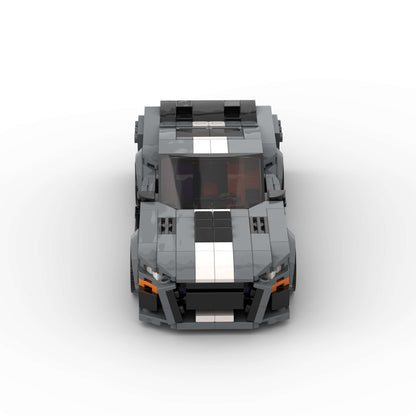RevvBlox Ford Mustang Shelby GT500 plastic model car with detailed exterior and iconic muscle car design.