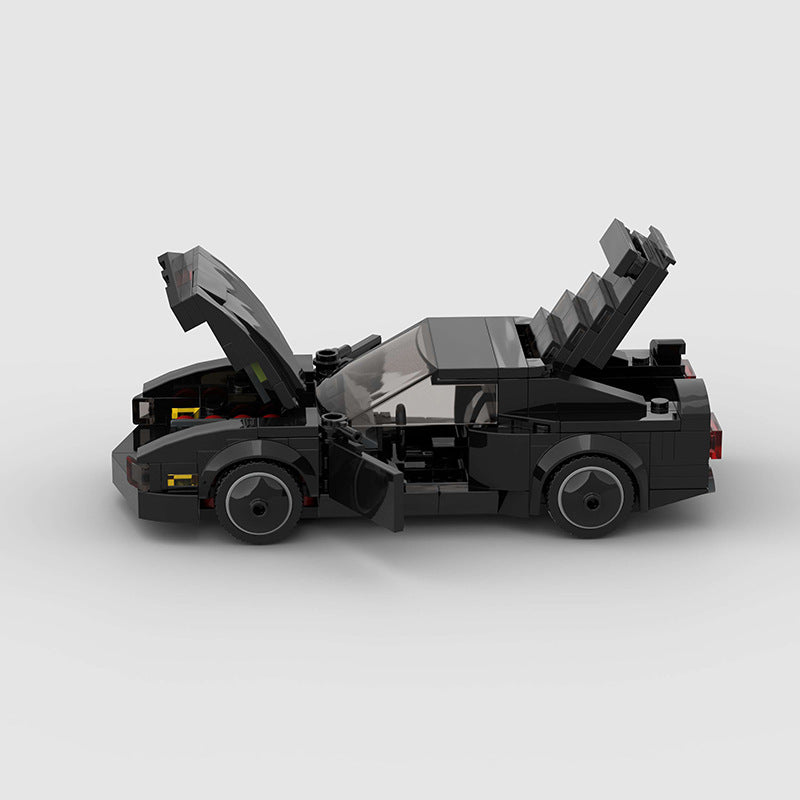 RevvBlox Night Rider car toy with sleek black design and detailed features, perfect for imaginative play and display.