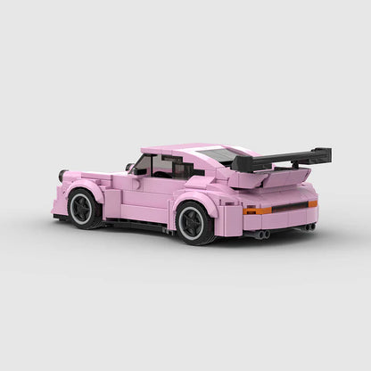RevVBlox Porsche 911 RWB Pink Edition diecast model car with detailed exterior features and vibrant pink finish.