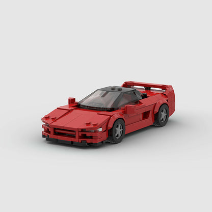 RevvBlox Honda Acura NSX NA-1 scale model car with detailed exterior in black and red, showcasing realistic design features.