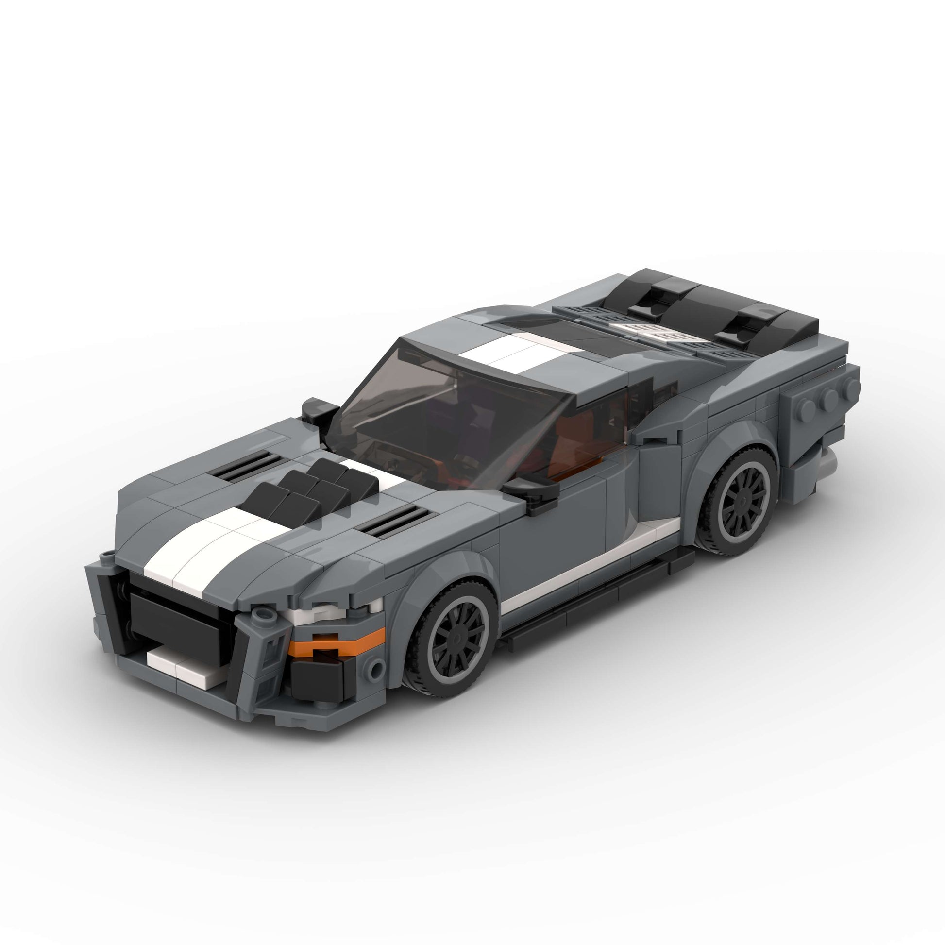 RevVBlox Ford Mustang Shelby GT500 model car with detailed red and black design, showcasing the iconic muscle car silhouette.