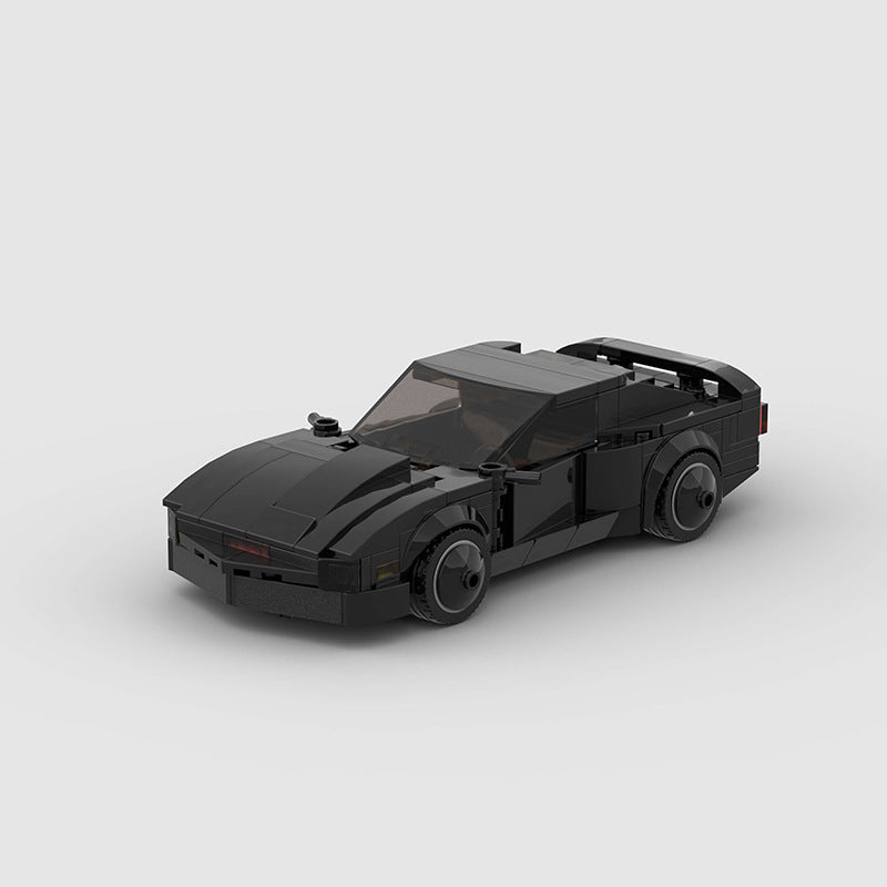 RevVBlox Night Rider toy car in black with sleek design, detailed exterior, and realistic wheels for imaginative play.