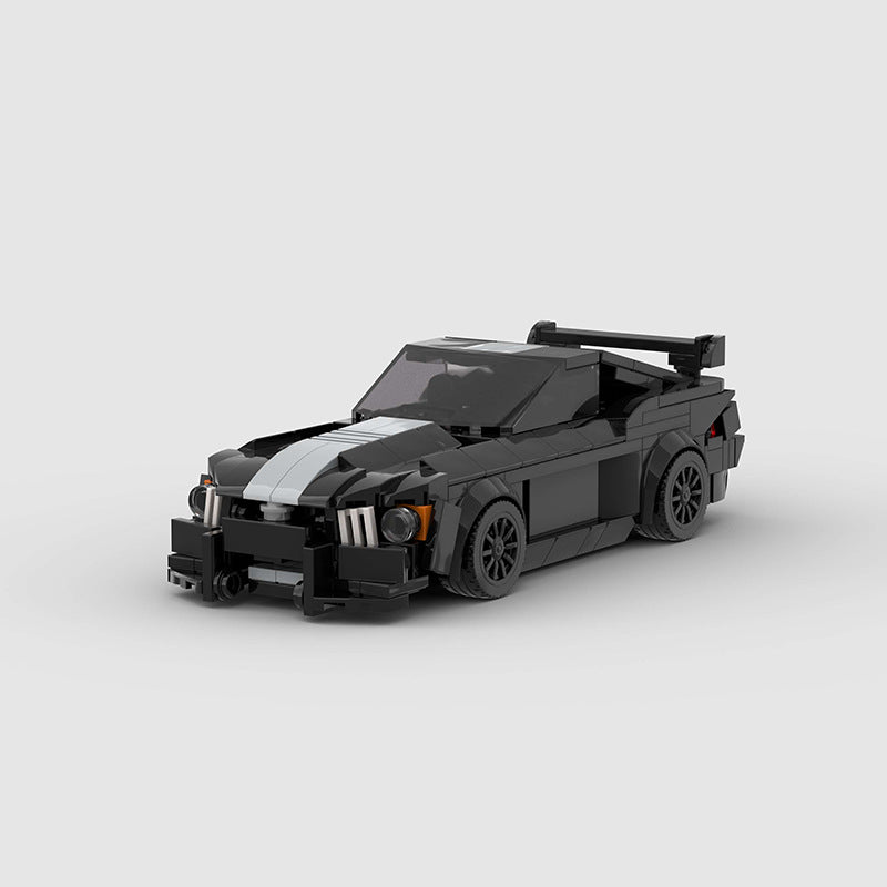 RevVBlox Ford Mustang Shelby GT500 model car with detailed black and red design, showcasing the high-performance sports car.