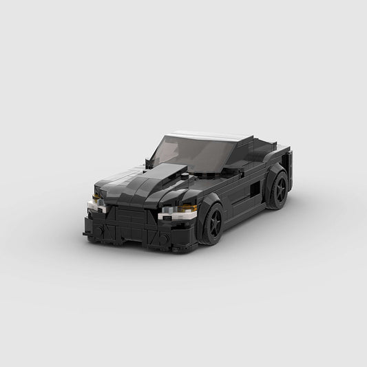 RevvBlox Fort Mustang GT500 toy model with detailed red and black design, showcasing the miniature replica of the iconic muscle car.