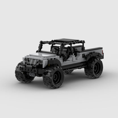 RevvBlox Jeep Gladiator model with detailed exterior featuring rugged design and off-road features.