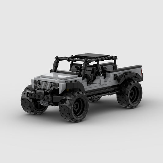 RevvBlox Jeep Gladiator model with detailed exterior featuring rugged design and off-road features.