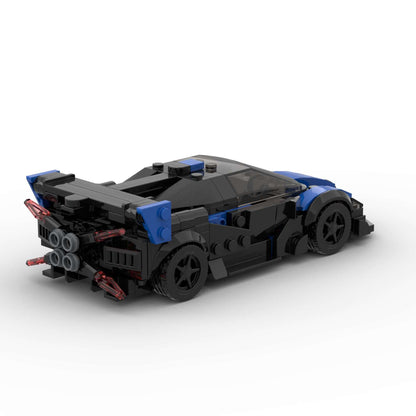 RevvBlox Bugatti Bolide model car with detailed miniature design and vibrant colors, showcasing high-quality craftsmanship.