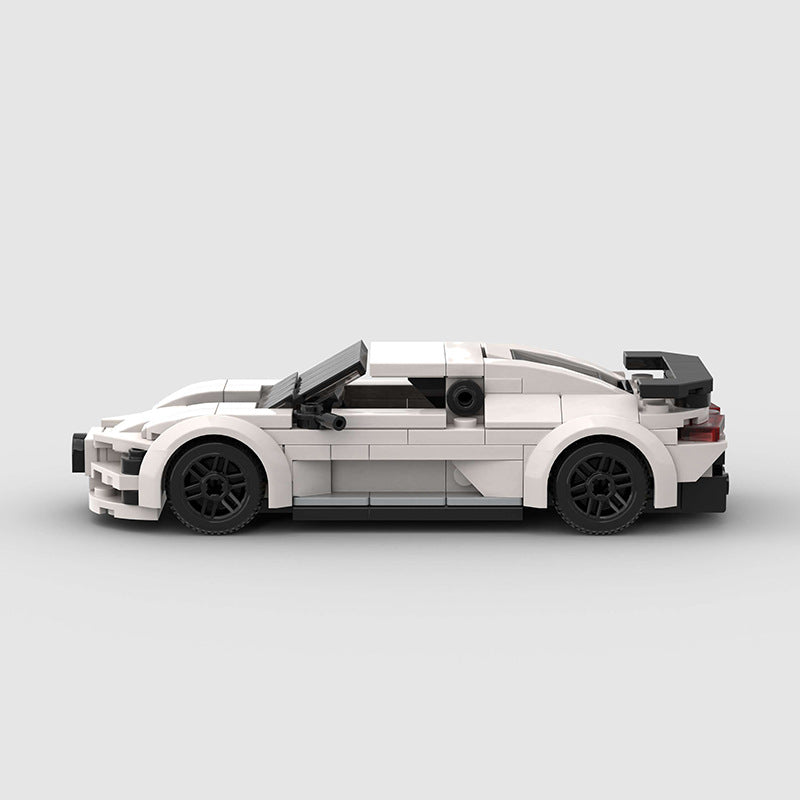 RevvBlox Bugatti Chiron toy model, detailed miniature replica of the luxury sports car with sleek design and vibrant colors.