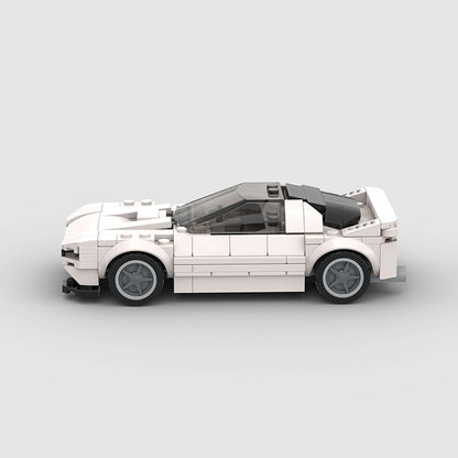 Red Mazda RX-7 FC3C RevvBlox model car with detailed exterior and sleek design, showcasing the classic sports car shape.