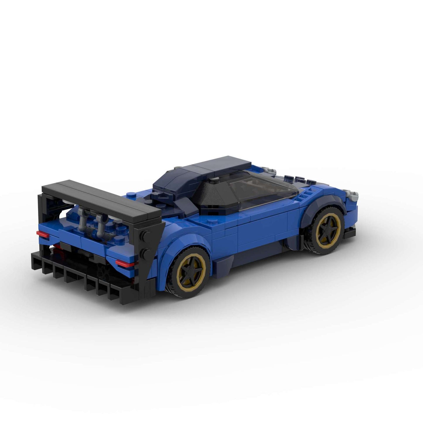 Revvblox Pagani Zonda R model car with detailed red and black racing design, showcasing intricate exterior features.