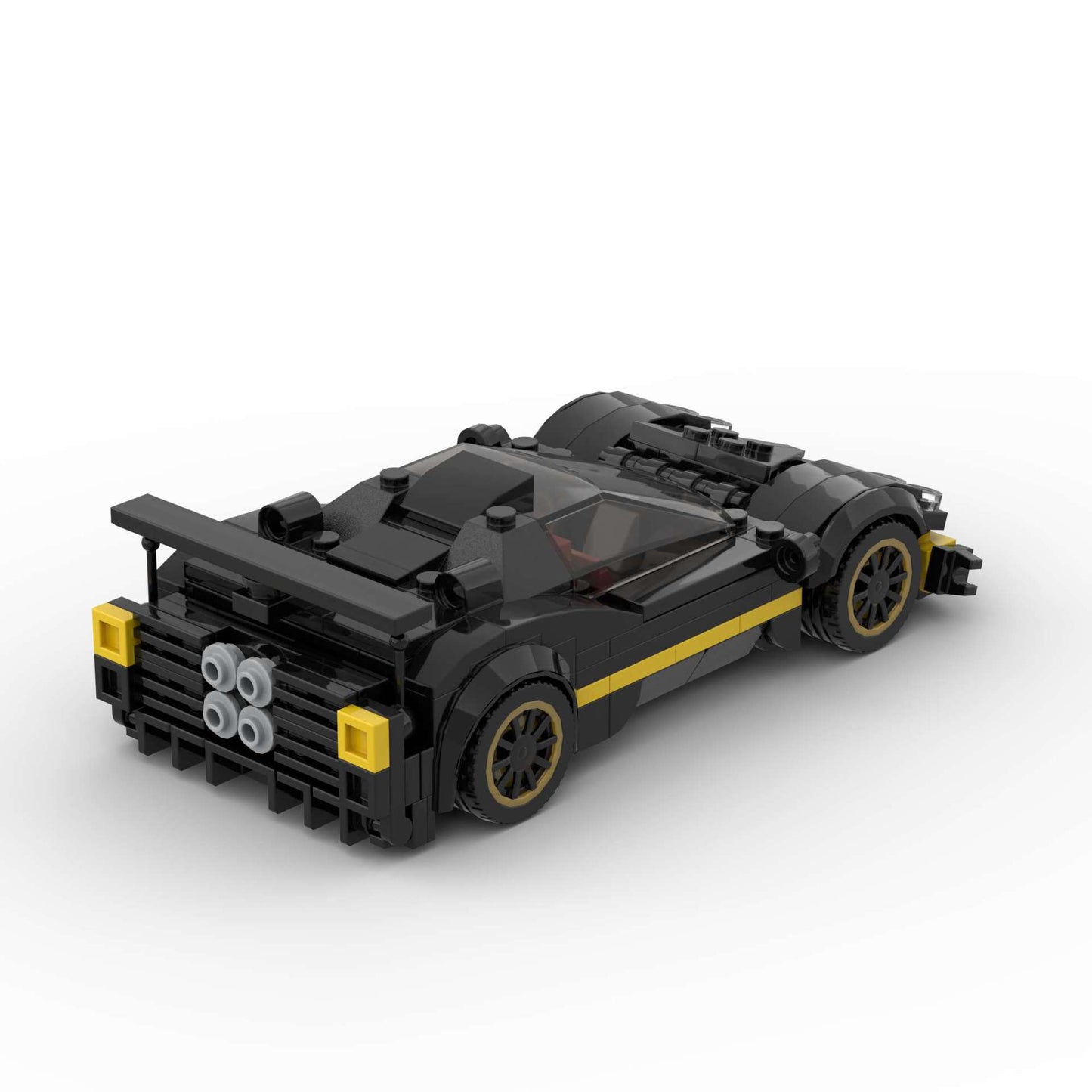 RevVBlox Pagani Zonda R model car showcasing detailed red and black racing design with sleek aerodynamic features.