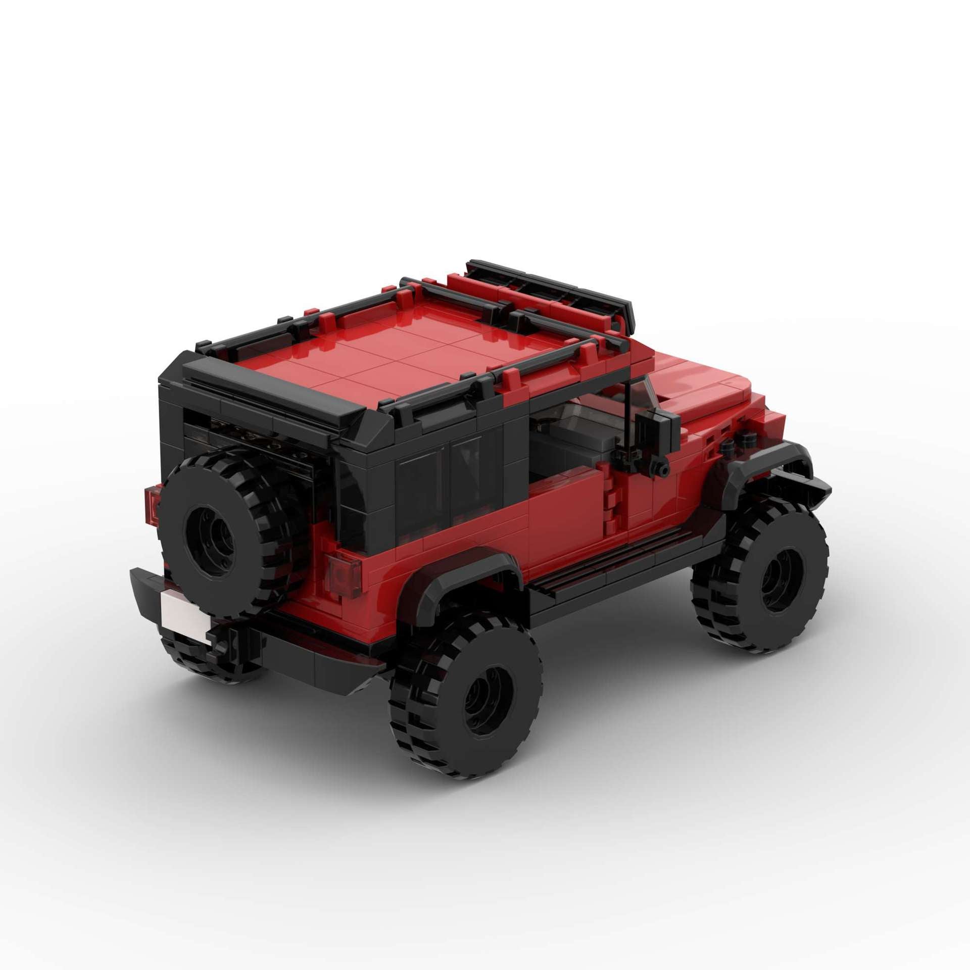 RevvBlox Jeep Wrangler toy model with detailed exterior and rugged design, perfect for imaginative play and outdoor adventures.