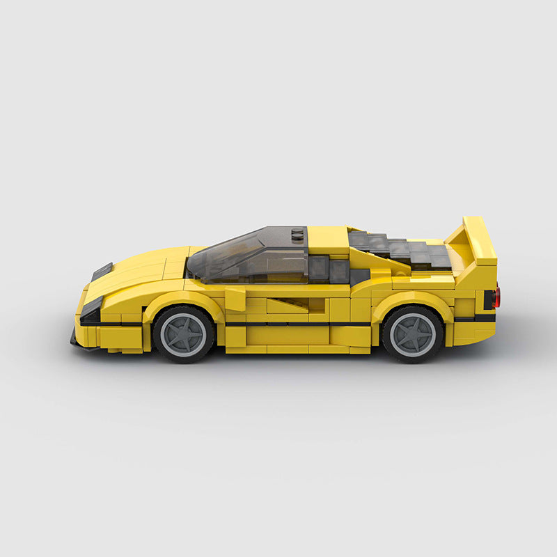 RevV Blox Ferrari F40 model car in red with detailed exterior, showcasing sleek design and realistic features.