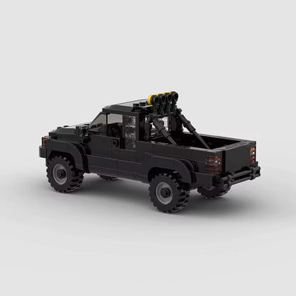 RevVBlox Toyota SR5 truck model with detailed exterior, showcasing blue truck with realistic design and branding.