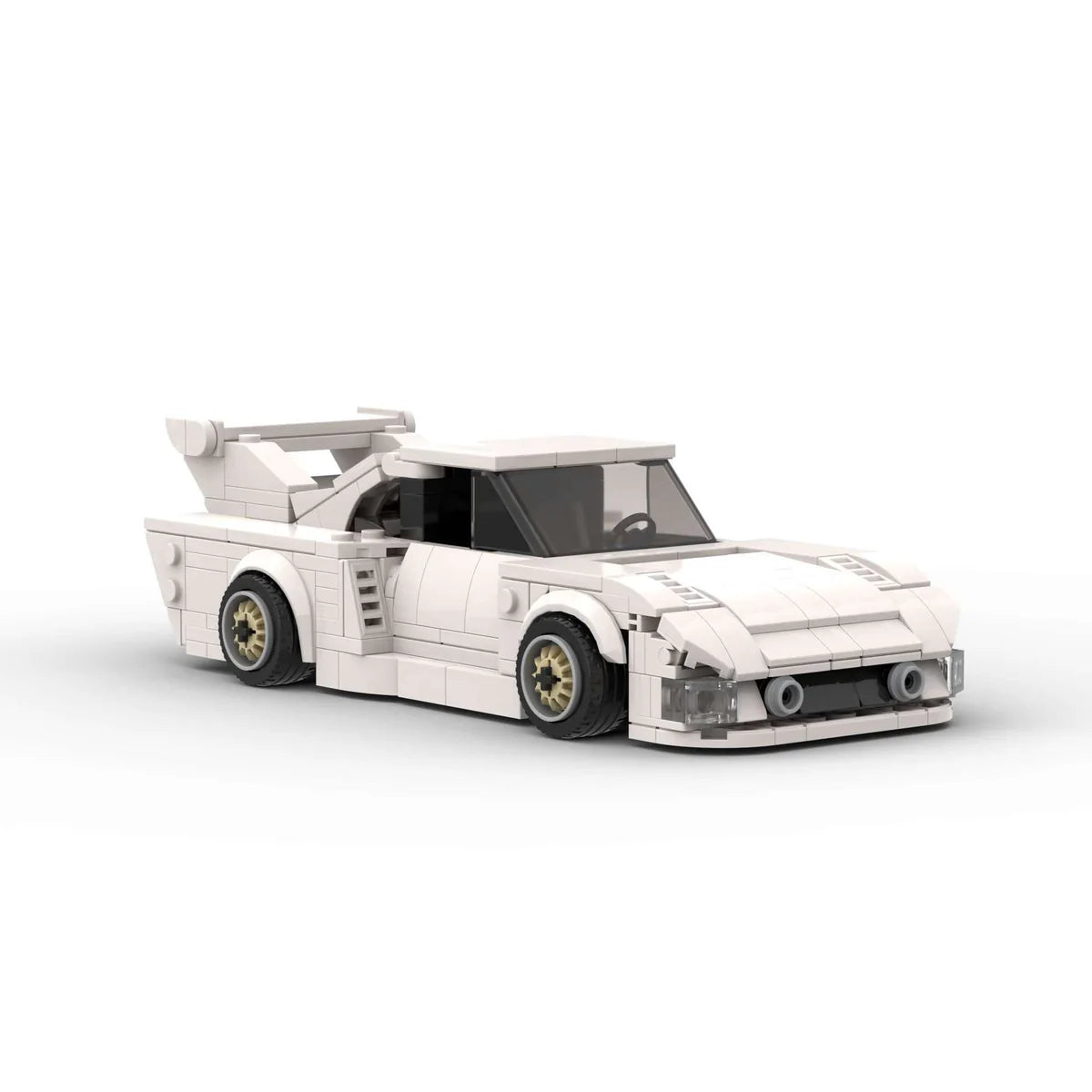 RevVBlox Porsche 935 model car with detailed blue and black design, showcasing the iconic racing car's sleek features.