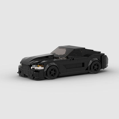 RevvBlox Fort Mustang GT500 toy car model with detailed red and black design, realistic features, and sleek sporty appearance.
