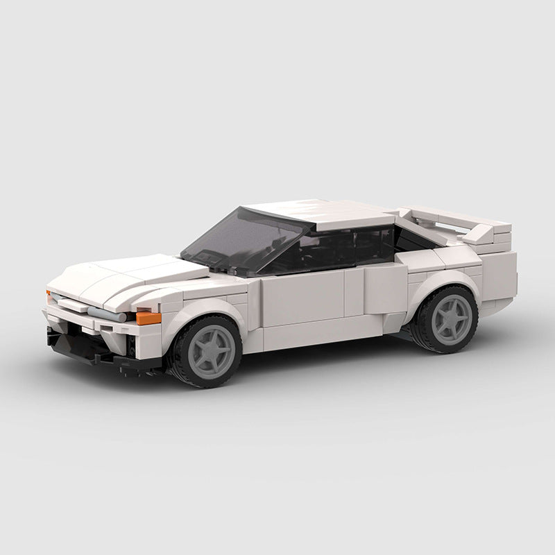RevVBlox Honda Prelude 5th Gen model car in detailed plastic with blue and black accents and realistic design.