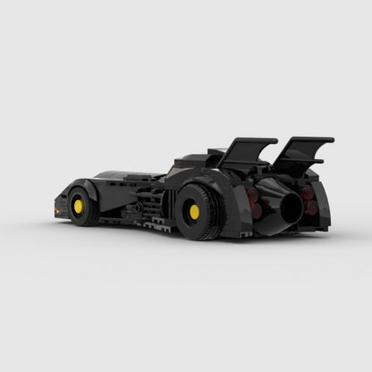 RevvBlox 1989 Batman war vehicle toy with detailed design, featuring military-style elements and Batman-themed graphics.