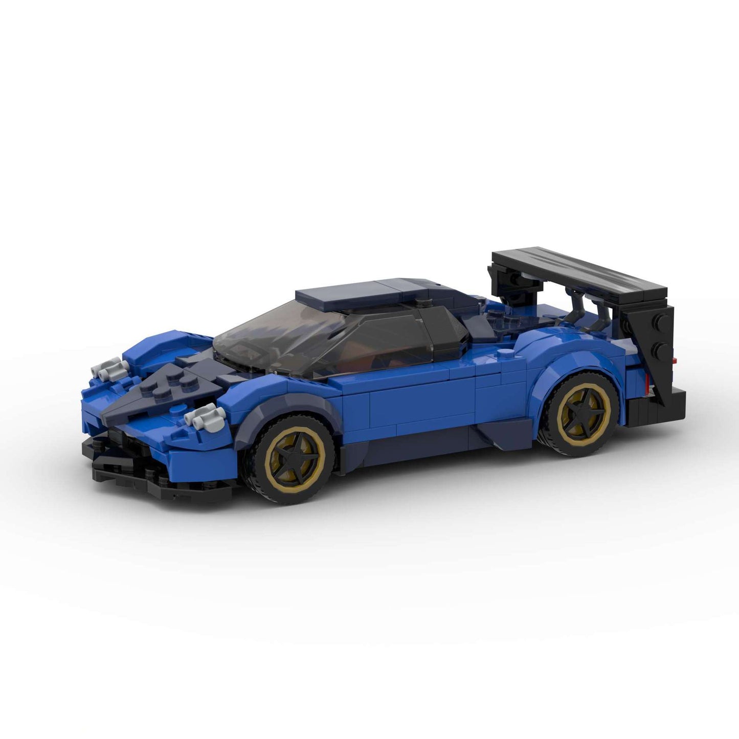 RevVBlox Pagani Zonda R model car with detailed red and black exterior and intricate aerodynamic features.