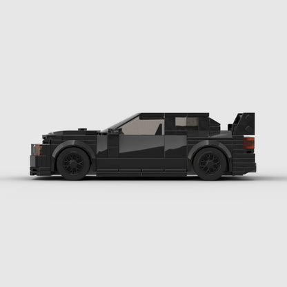 RevVBlox Mitsubishi GTO model car in detailed black and red design, showcasing sleek exterior and realistic features.