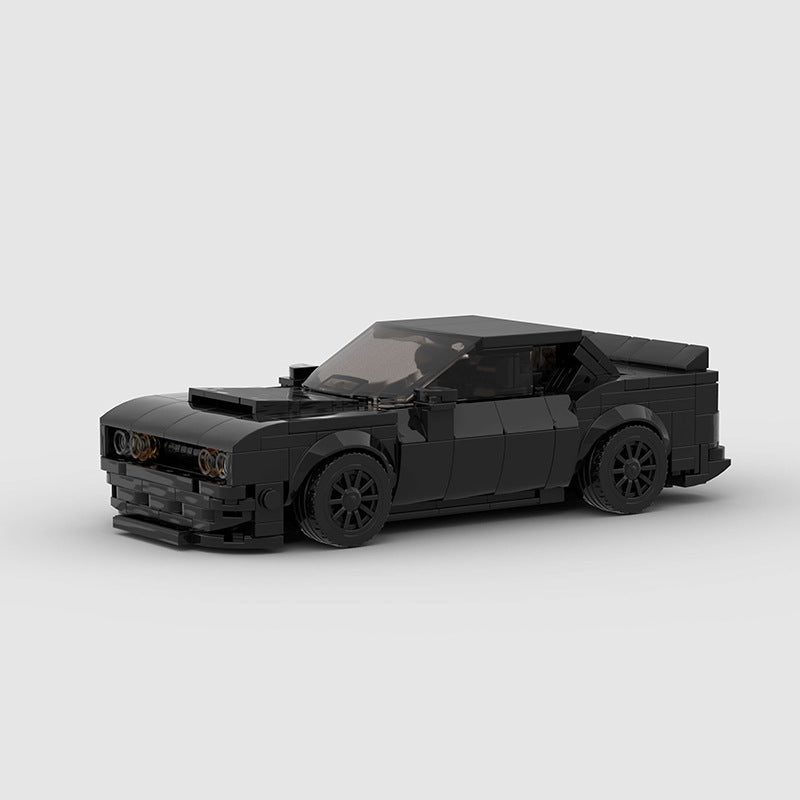 RevvBlox Dodge Hellcat toy car modeled with detailed design and vibrant red color, ideal for collectors and enthusiasts.