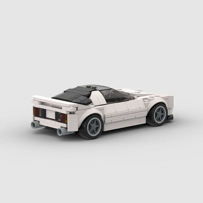 RevvBlox Mazda RX-7 FC3C model car with detailed blue and white exterior and realistic design.
