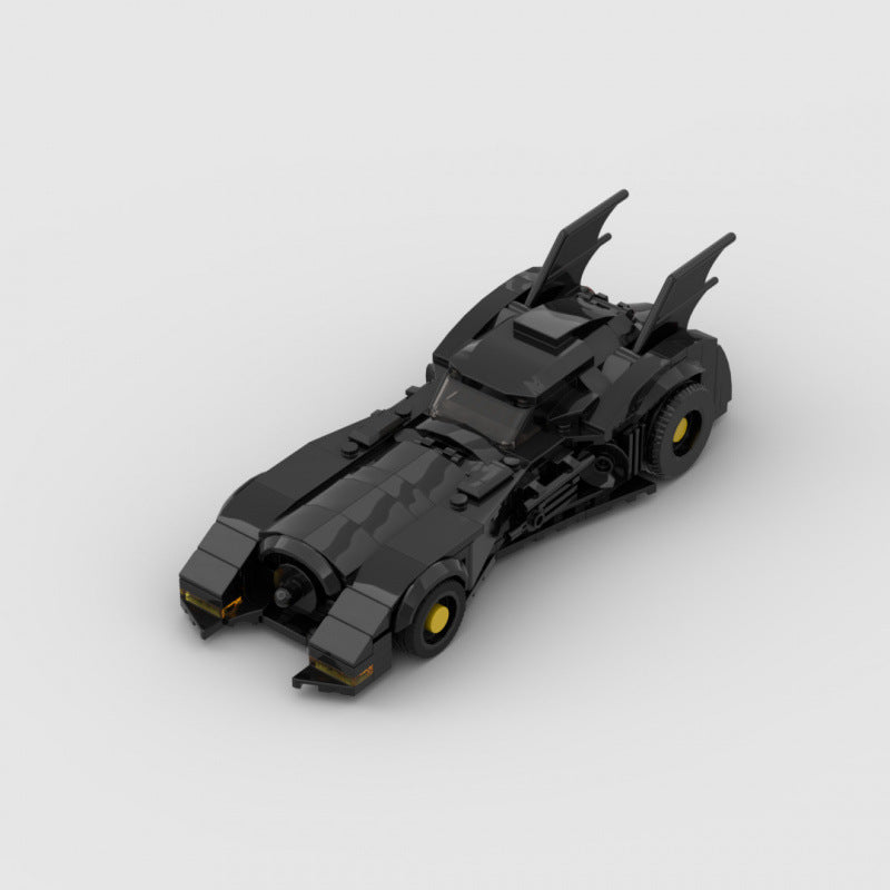 RevvBlox 1989 Batman War Vehicle model showcasing detailed Batman-themed military vehicle with dark colors and intricate design.