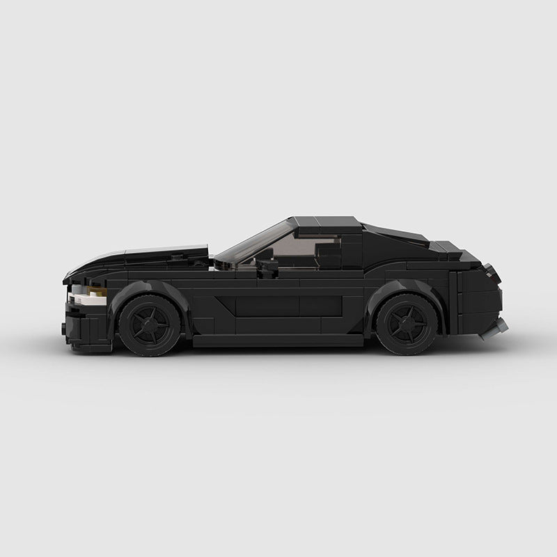 RevvBlox Fort Mustang GT500 building block model with detailed red and black design and realistic car features.