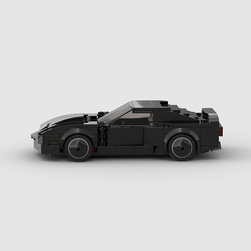 RevvBlox Night Rider toy car with sleek black design and detailed features, perfect for imaginative play.