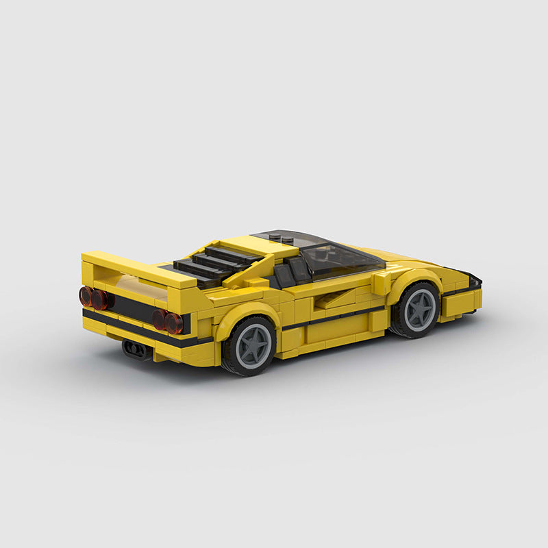 RevVBlox Ferrari F40 model car featuring detailed red construction with black accents and realistic design.