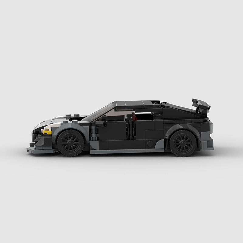 Revvblox Tesla Model 3 Bionic toy car with detailed design and vibrant colors, showcasing a miniature electric vehicle model.