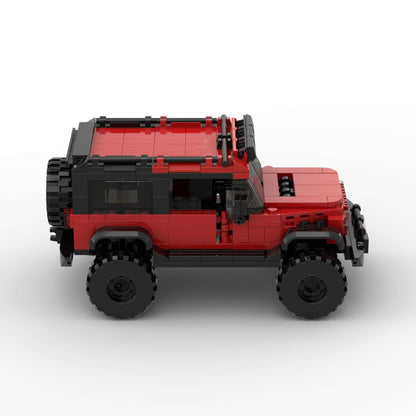 RevvBlox Jeep Wrangler toy model with detailed exterior, rugged design, and realistic features on a white background.