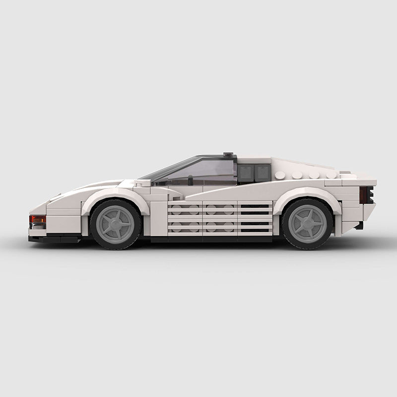 RevVBlox Ferrari Testarossa diecast model car, detailed red collectible with sleek design and realistic features.