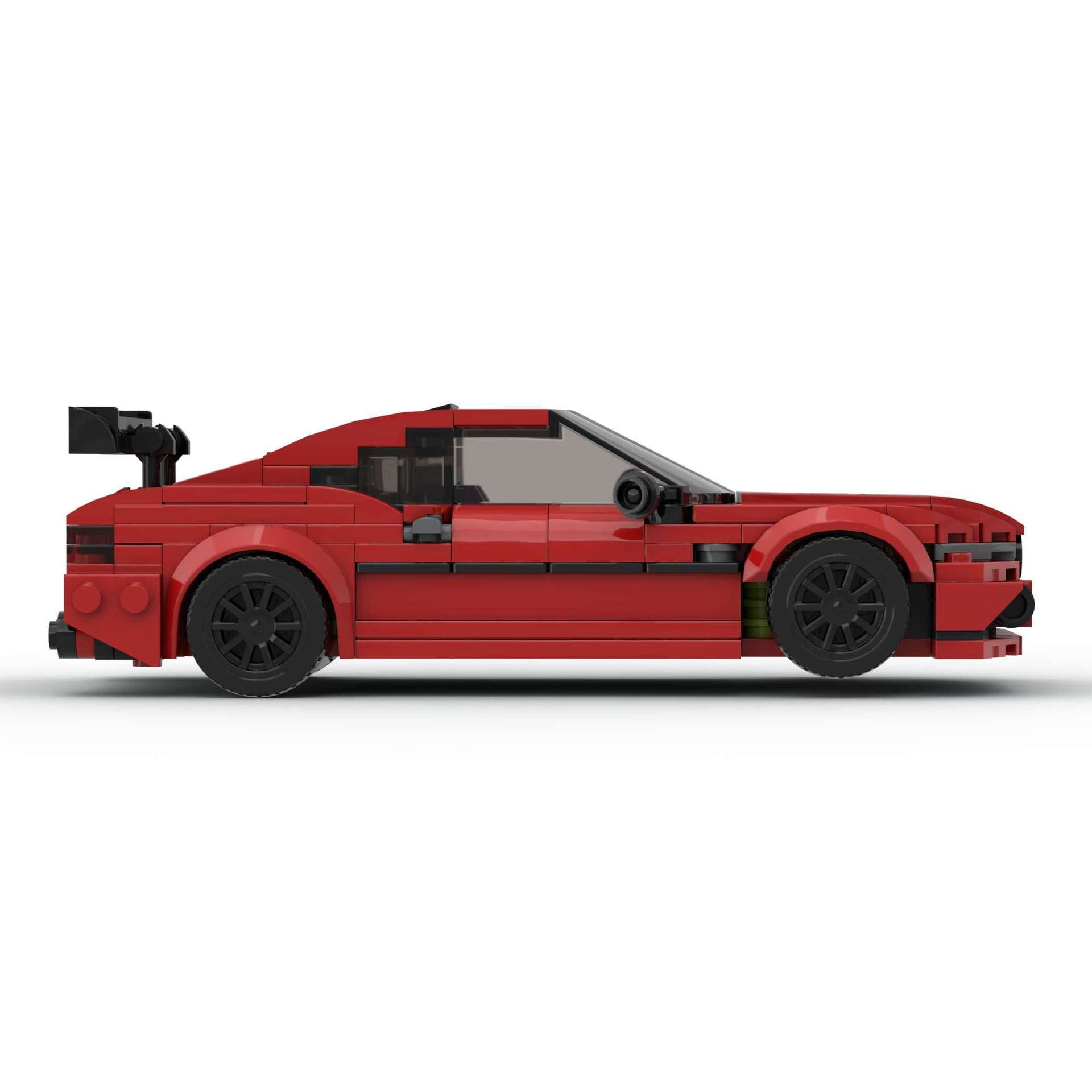 RevVBlox BMW M8 diecast model car with detailed exterior and interior, showcasing sleek design and metallic blue finish.