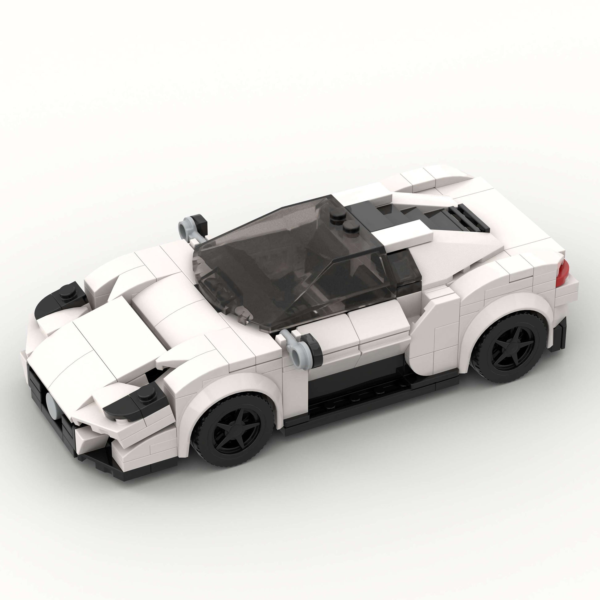 RevVBlox Maserati MC20 model car with detailed blue and silver exterior and sleek design, showcasing realistic features and craftsmanship.