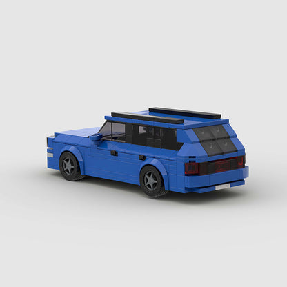 Red RevvBlox Audi RS2 model car with detailed exterior and realistic features, showcasing the iconic sports car design.