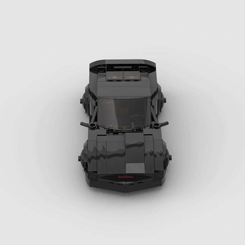 RevVBlox Night Rider car toy with sleek black design and detailed features for imaginative play and display.