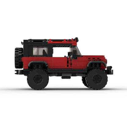 RevvBlox Jeep Wrangler model with detailed exterior and rugged design, showcasing off-road features and sturdy construction.