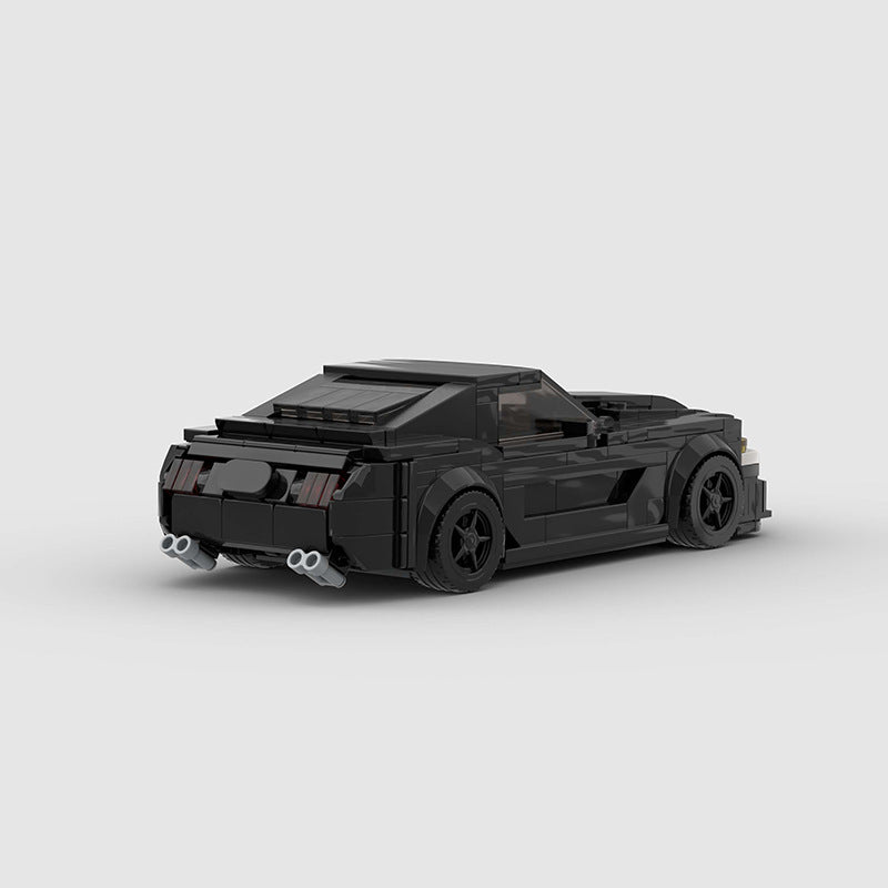 RevvBlox Fort Mustang GT500 toy building block model assembled on a white background.