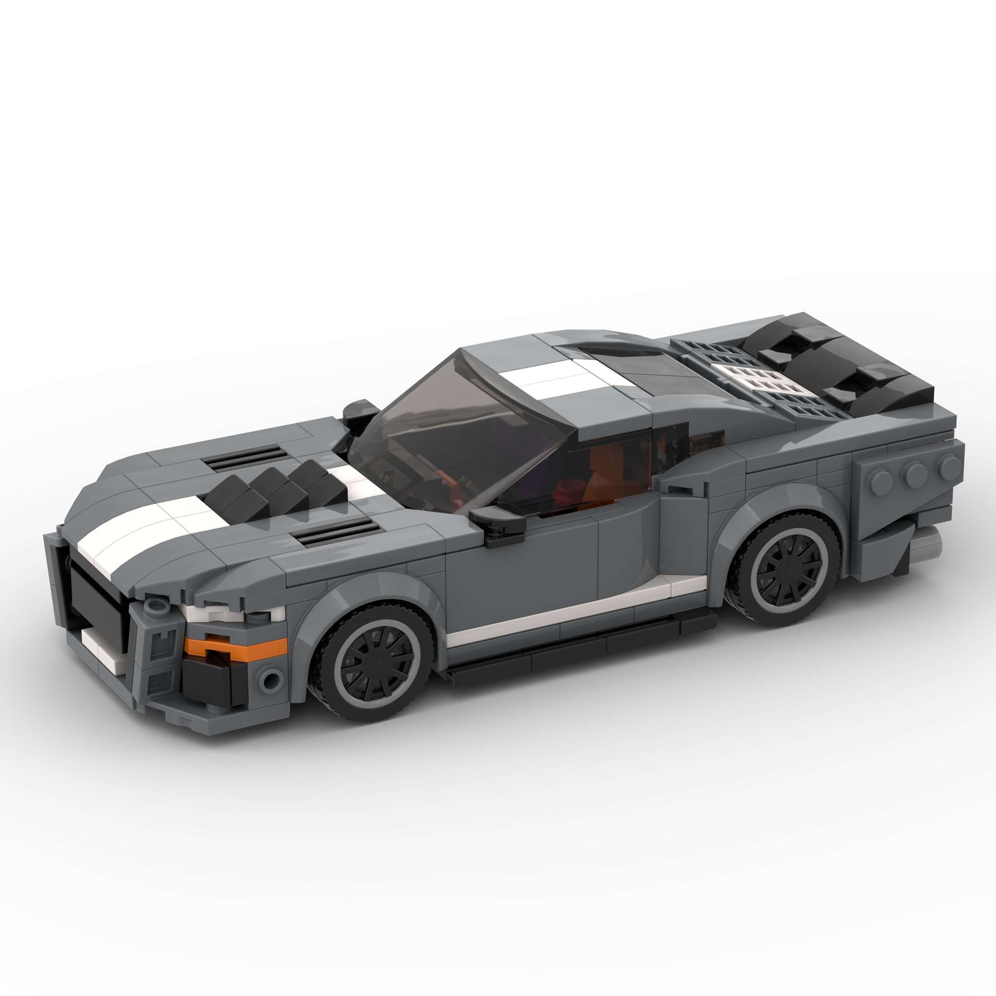 RevVBlox Ford Mustang Shelby GT500 diecast model car, detailed red and black replica with realistic features and branding.