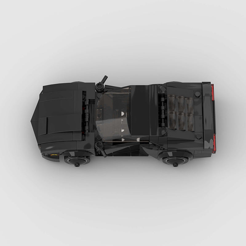 Revvblox Night Rider car toy with sleek black design and detailed features, perfect for imaginative play and collection.