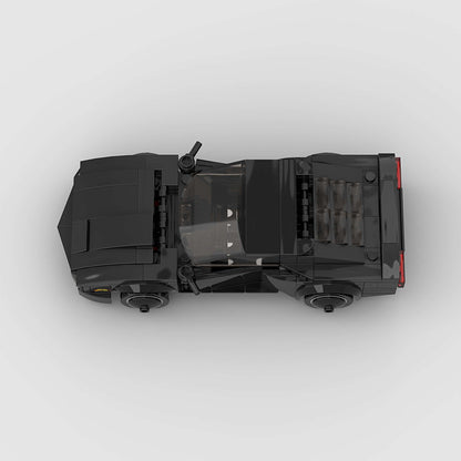 Revvblox Night Rider car toy with sleek black design and detailed features, perfect for imaginative play and collection.