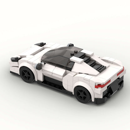 RevVBlox Maserati MC20 model car with detailed exterior in a realistic design and vibrant colors.