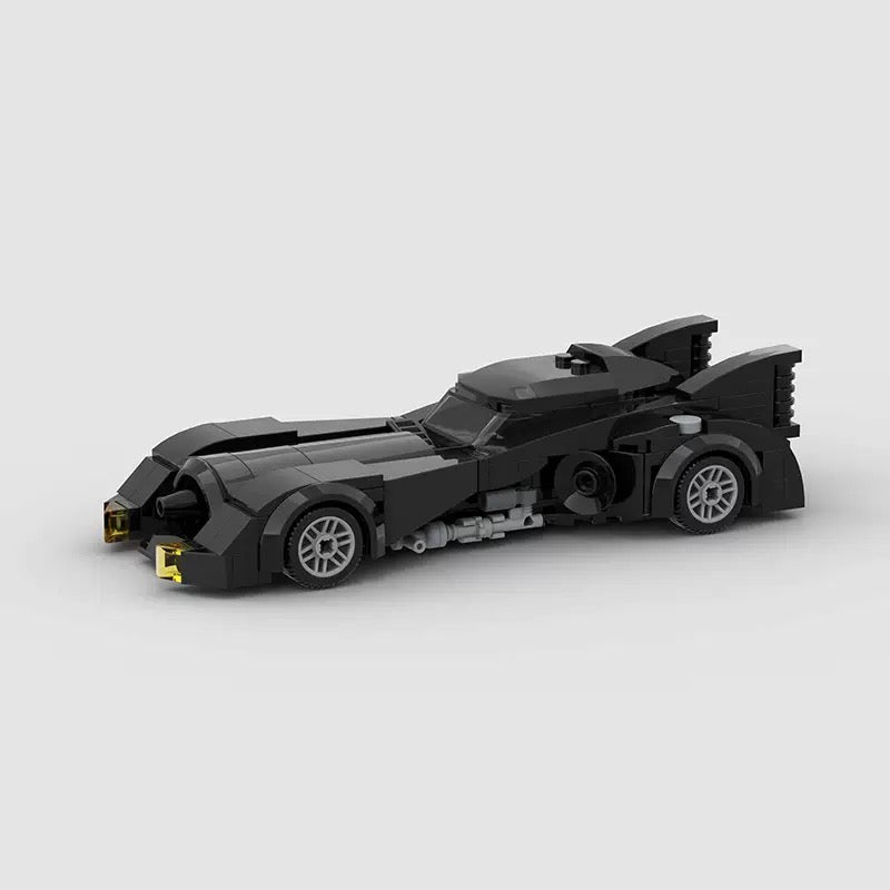 RevvBlox Batman toy car featuring a detailed black and yellow Batman design, perfect for collectors and young fans.