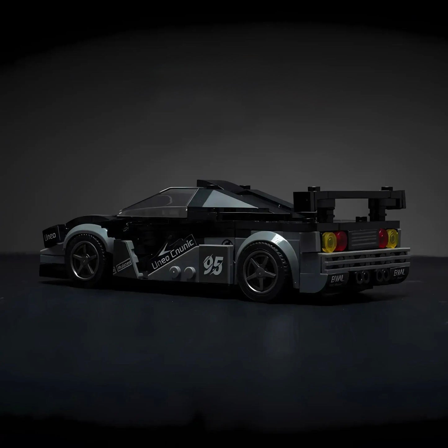 McLaren F1 model by RevvBlox, showcasing sleek design and detailed features in vibrant colors.