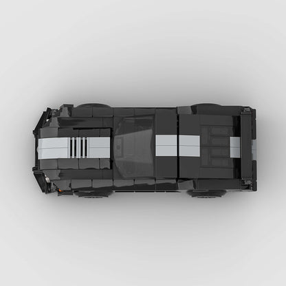 RevvBlox Ford Mustang Shelby GT500 toy model with detailed red and black design, showcasing realistic car features.