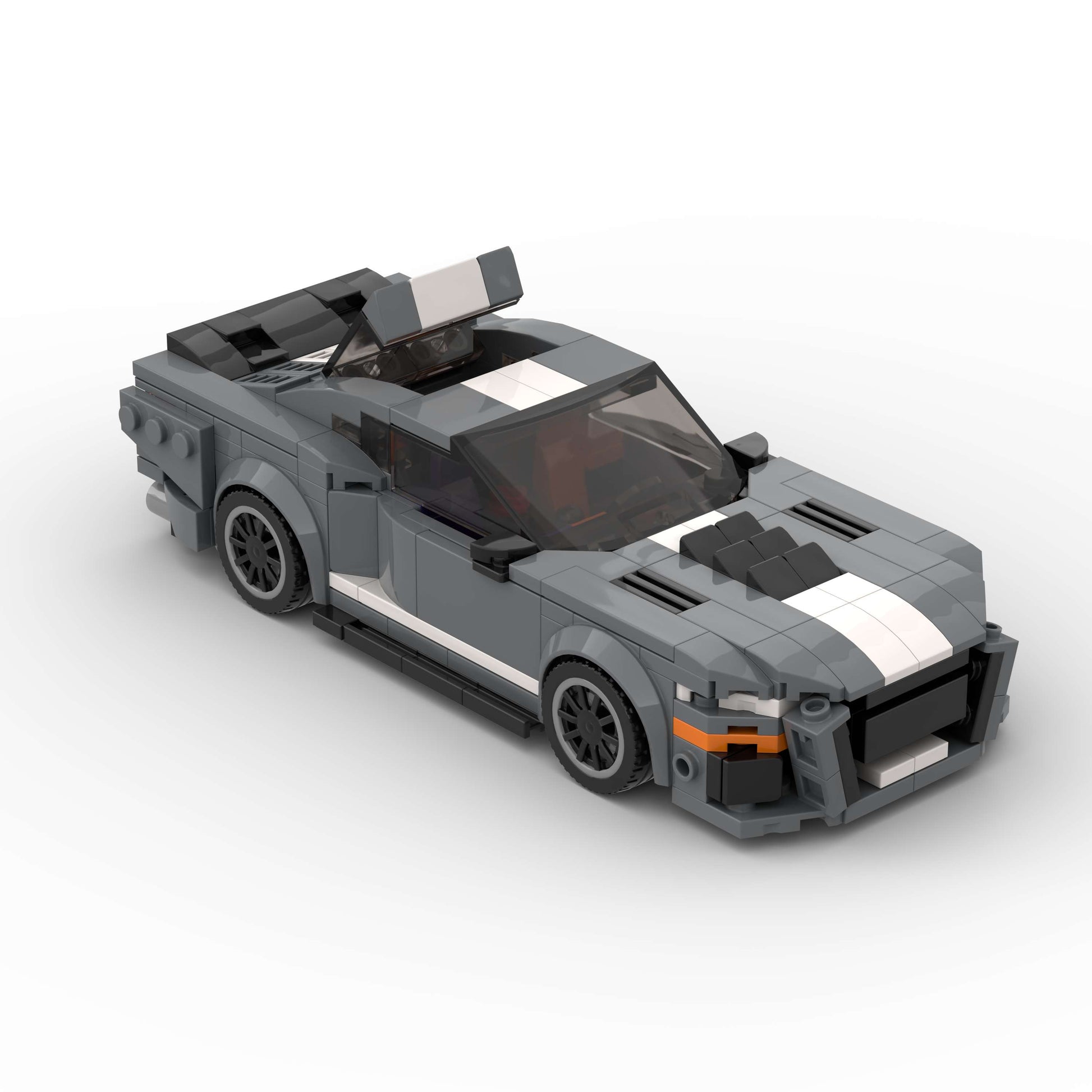 RevvBlox Ford Mustang Shelby GT500 model car with detailed red and black design on a white background.