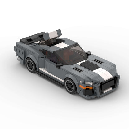 RevvBlox Ford Mustang Shelby GT500 model car with detailed red and black design on a white background.