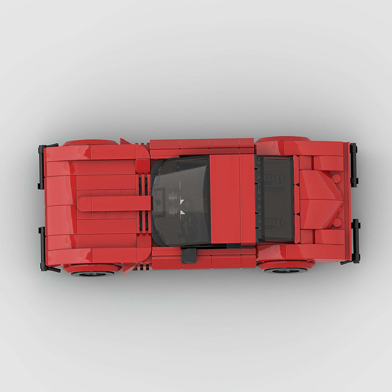 RevVBloks Corvette C2 Stingray model car in vibrant blue with detailed exterior and racing stripes.